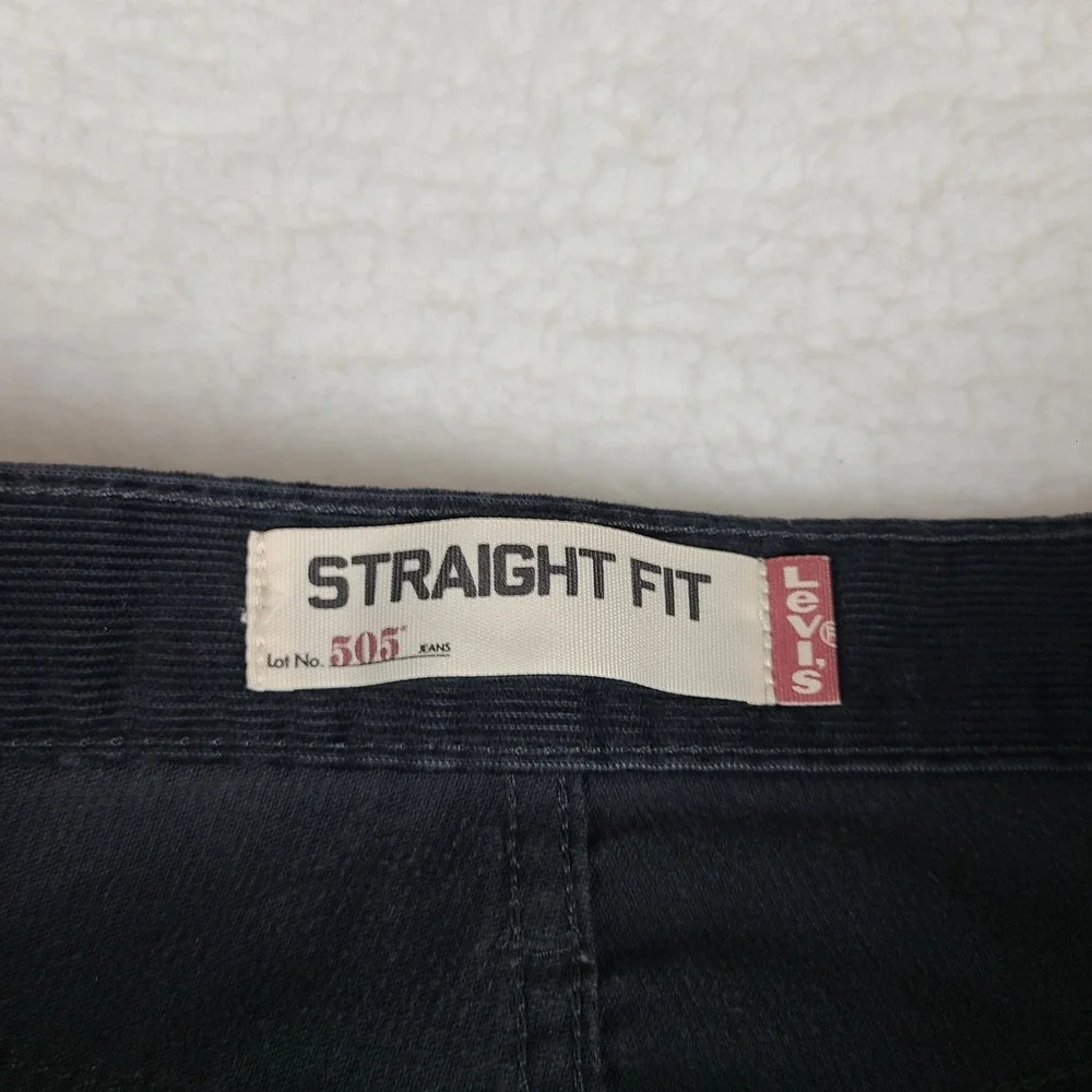 Levi's‎ 505 Pants Mens 32x30 Dark Gray Straight Fit Corduroy Chino Khakis